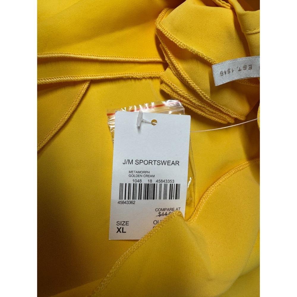 Cato Yellow Ruffled Frills Sleeveless Rosette Top XL Resortwear Tropical Boho - Picture 10 of 16